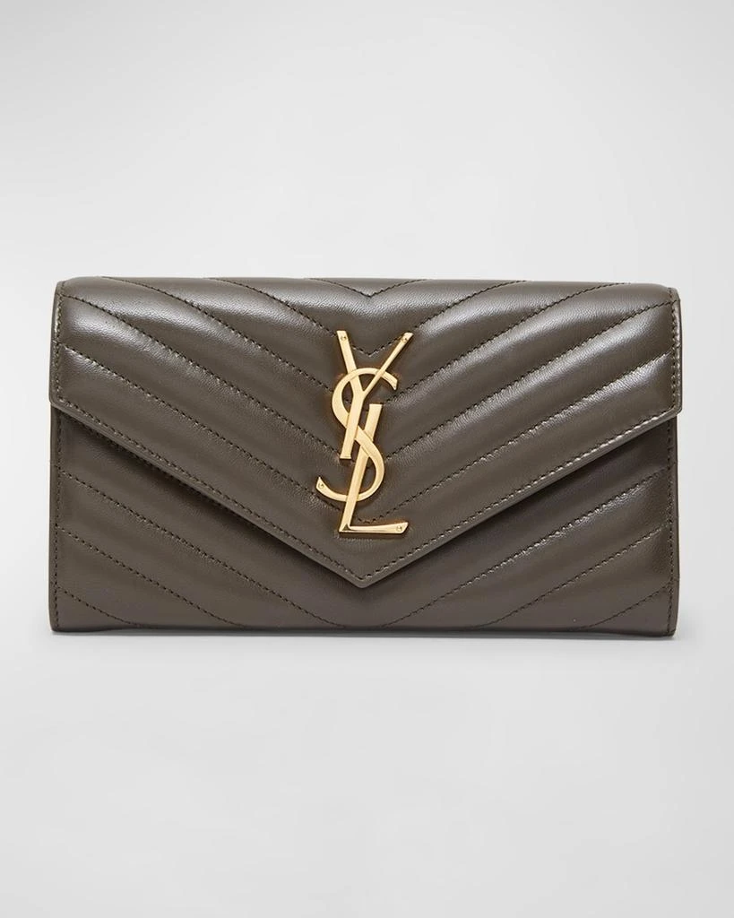 商品Yves Saint Laurent|YSL Monogram Large Envelope Flap Wallet in Smooth Leather,价格¥8417,第1张图片