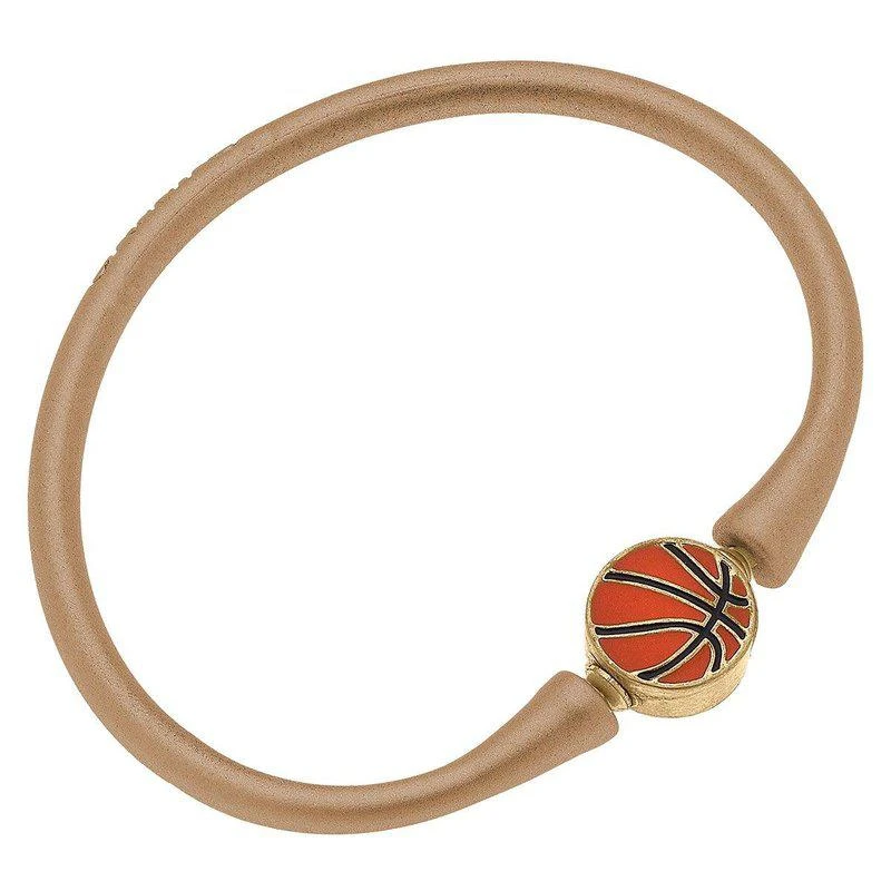 商品Canvas Style|Enamel Basketball Silicone Bali Bracelet In Gold,价格¥213,第1张图片