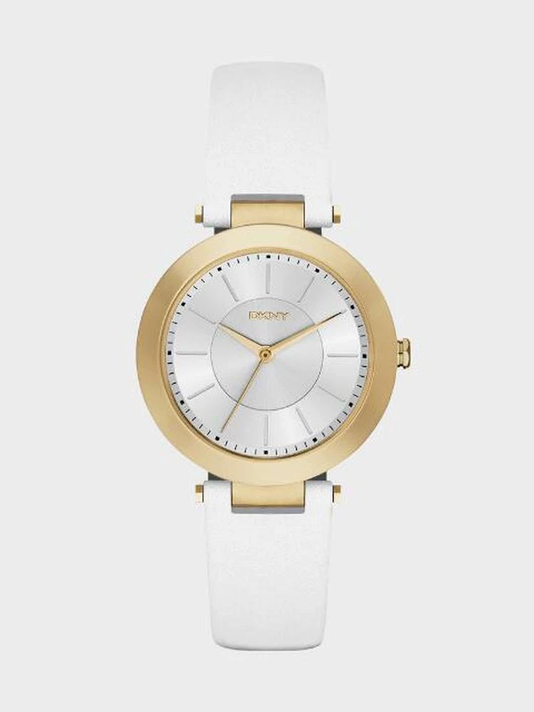 商品DKNY|白色皮革腕带手表,价格¥679,第1张图片