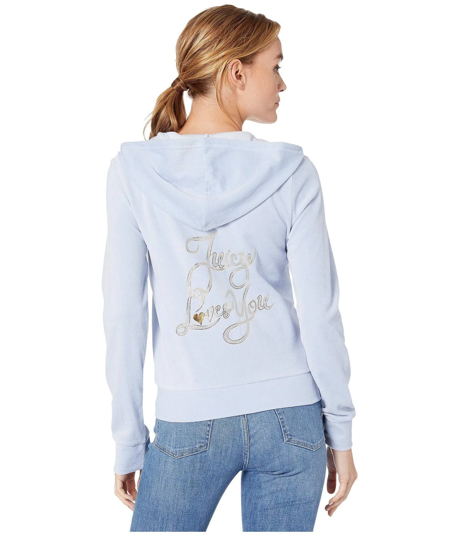 商品Juicy Couture|Juicy Love Velour Logo Robertson Jacket,价格¥219,第1张图片