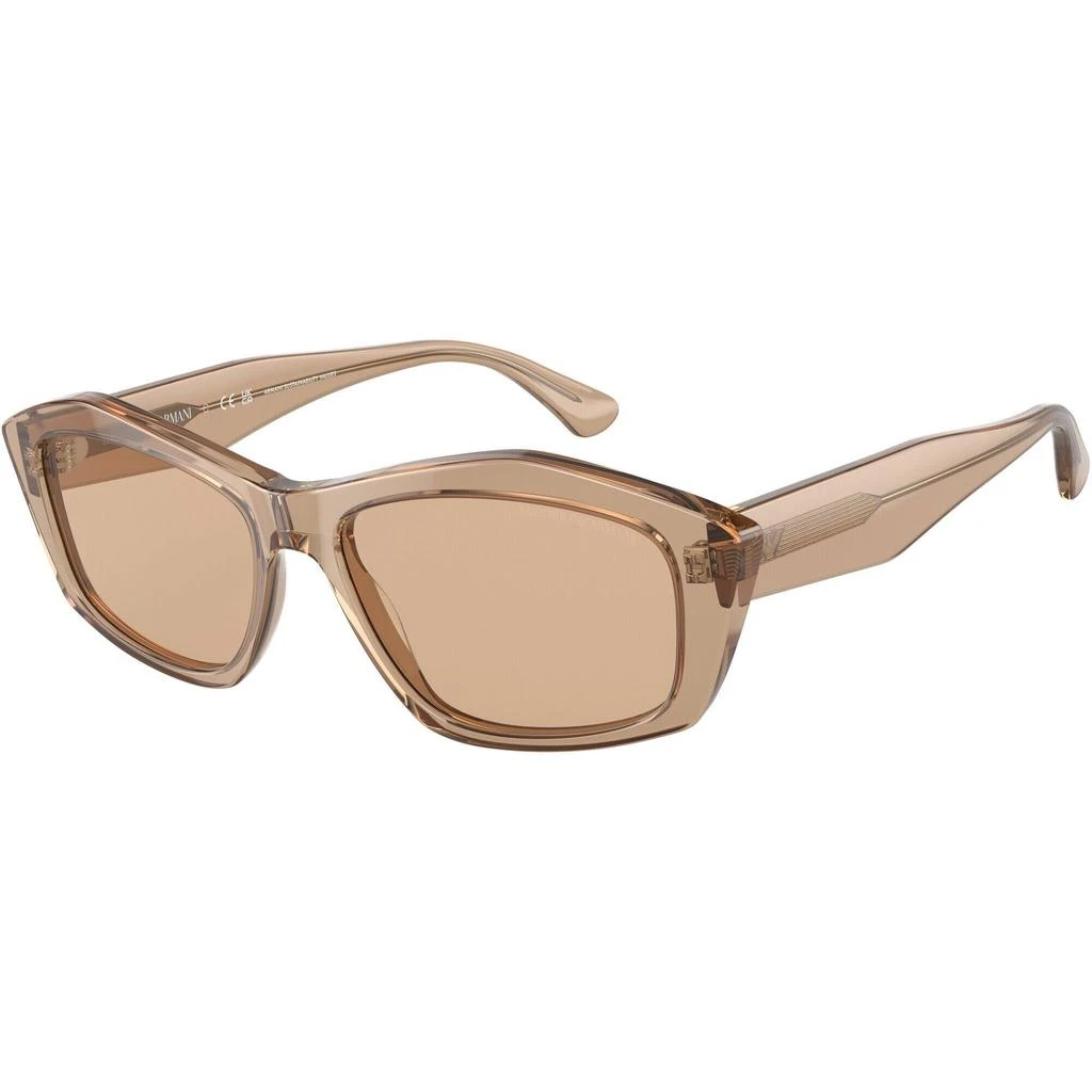 商品Emporio Armani|Emporio Armani Women's Sunglasses - Shiny Transparent Brown Cat Eye | 4187 506973,价格¥811,第1张图片