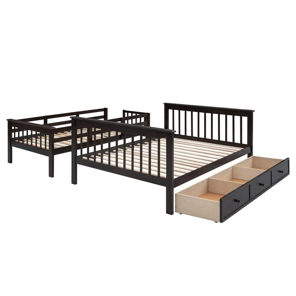 商品Simplie Fun|Stairway Twin-Over-Full Bunk Bed,价格¥12811,第3张图片详细描述