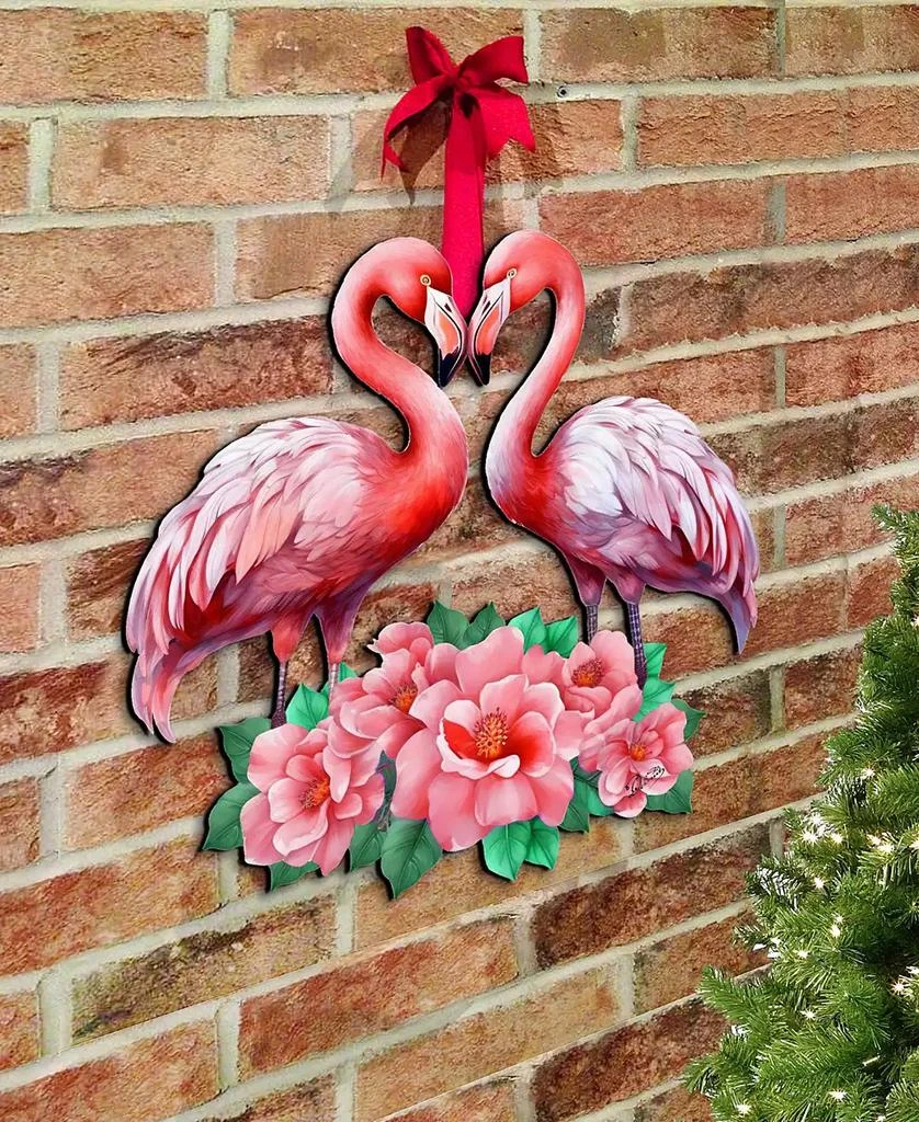商品Designocracy|Holiday Wall Decor Door Decor Flamingos in Love Wooden G. DeBrekht,价格¥1099,第4张图片详细描述
