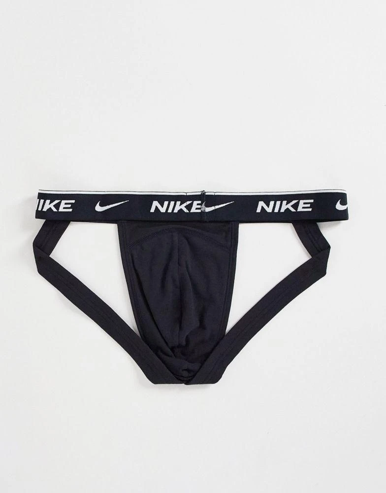 Nike Nike 3 pack cotton stretch jock straps in black 2