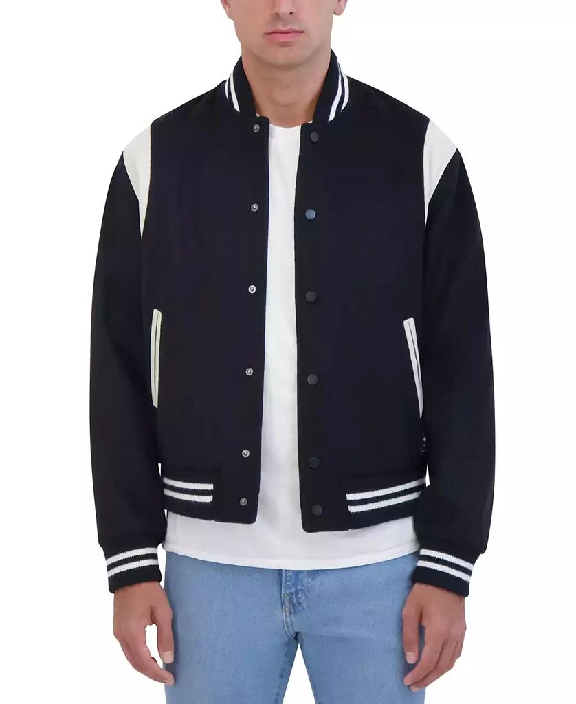 商品Hudson|Men's Varsity Jacket with Faux Leather Trim,价格¥970,第1张图片