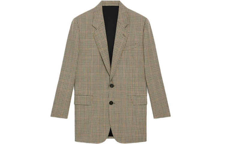 商品[国内直发] Celine|SS21 Tournon 千鸟格纹西装夹克 女款 拼色,价格¥9326,第1张图片