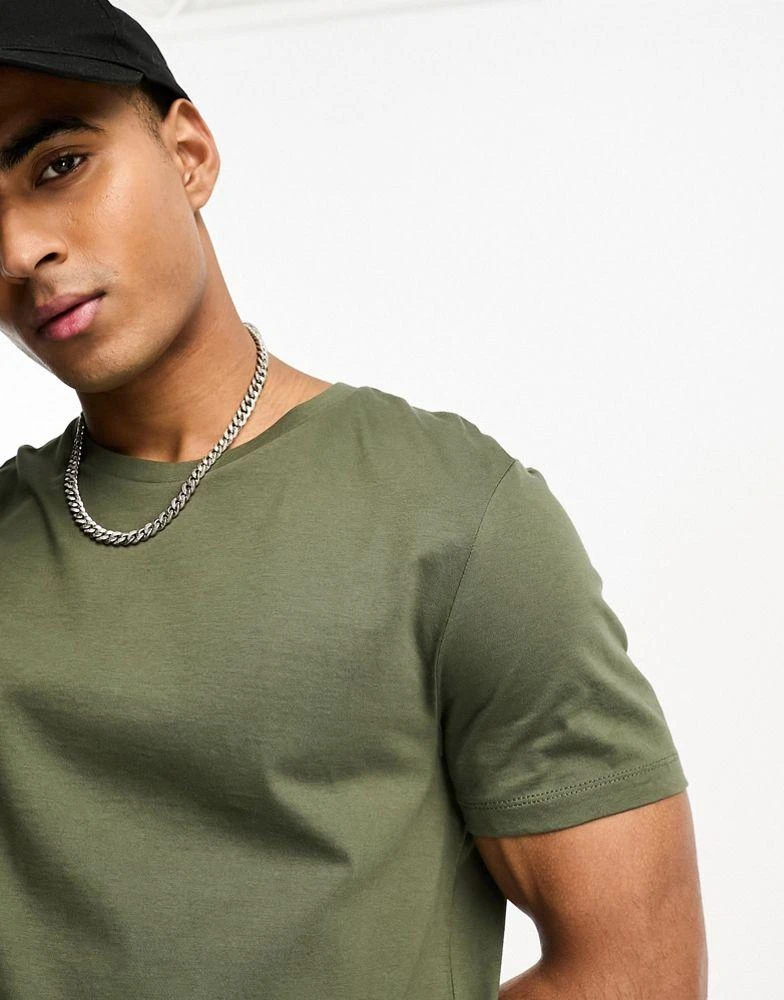 商品ASOS|ASOS DESIGN t-shirt with crew neck in khaki,价格¥76,第3张图片详细描述