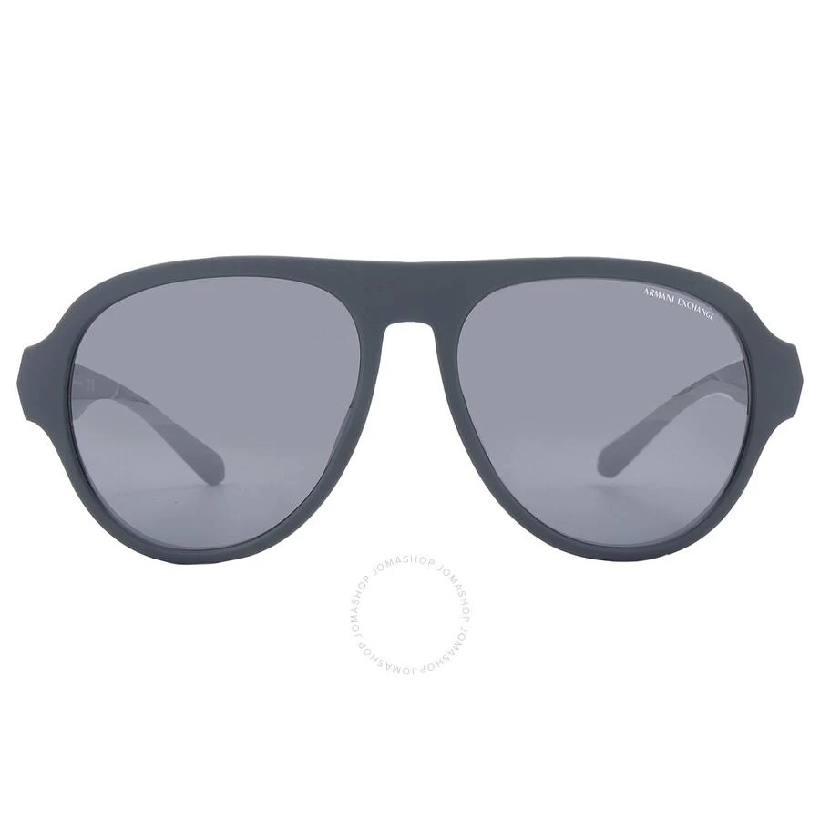 商品Armani Exchange|Grey Mirror Pilot Men's Sunglasses AX4126SU 83016G 58,价格¥362,第1张图片