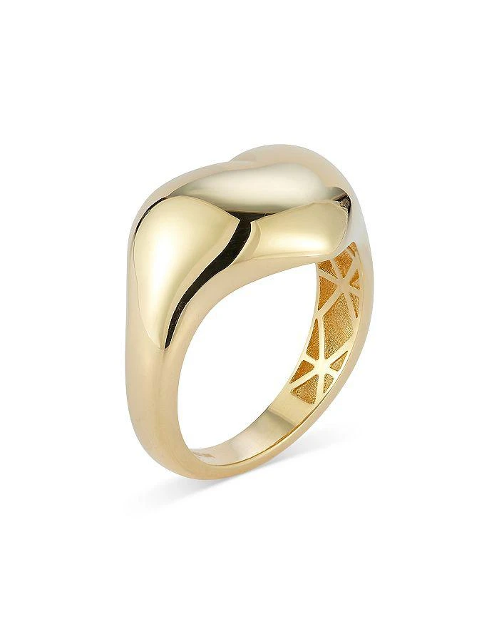 商品Moon & Meadow|14K Yellow Gold Heart Dome Signet Ring,价格¥5103,第2张图片详细描述