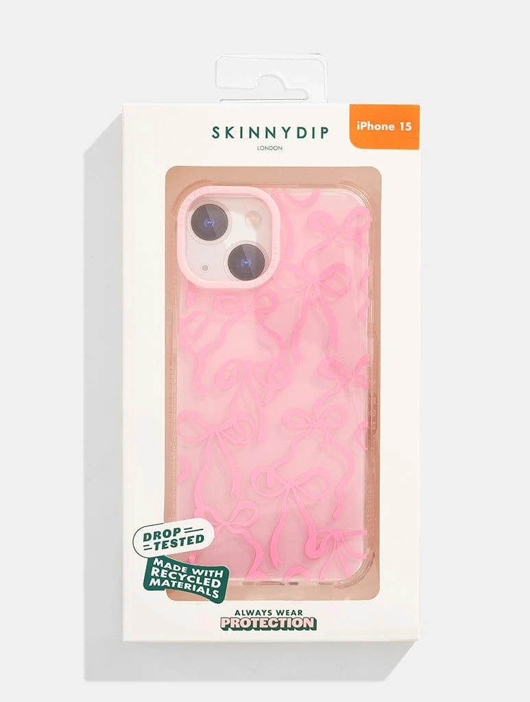 商品Skinnydip London|Pink Tinted Bow Shock iPhone Case,价格¥52,第5张图片详细描述