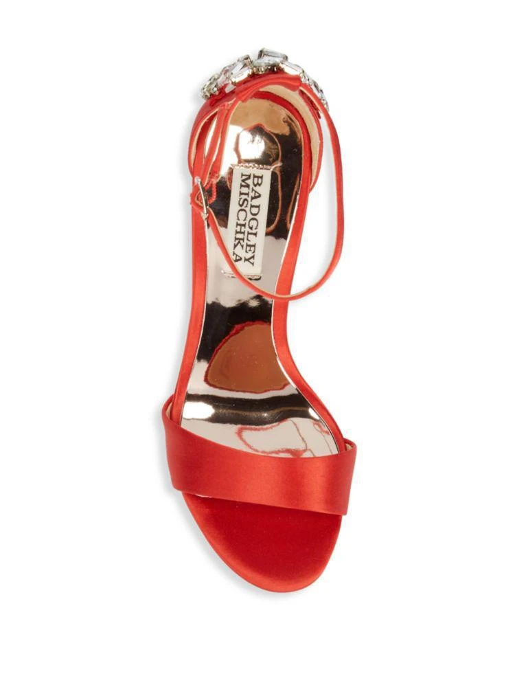 商品Badgley Mischka|Bartley Embellished Satin Sandals,价格¥789,第4张图片详细描述