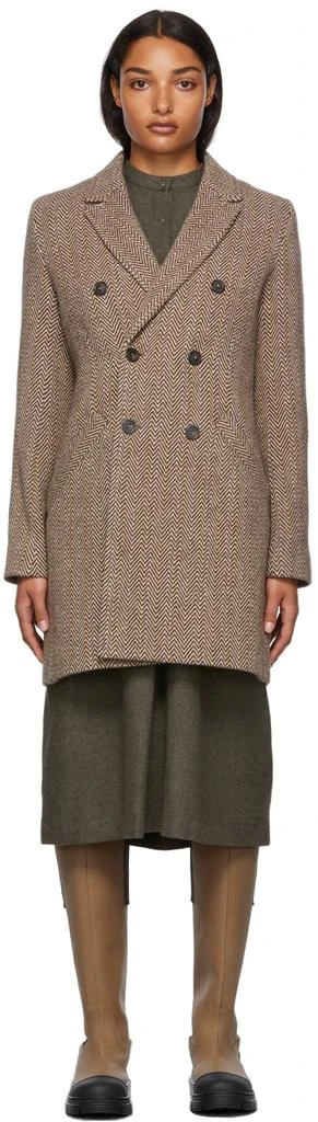 商品A.P.C.|Brown Joan Double-Breasted Coat,价格¥1882,第1张图片