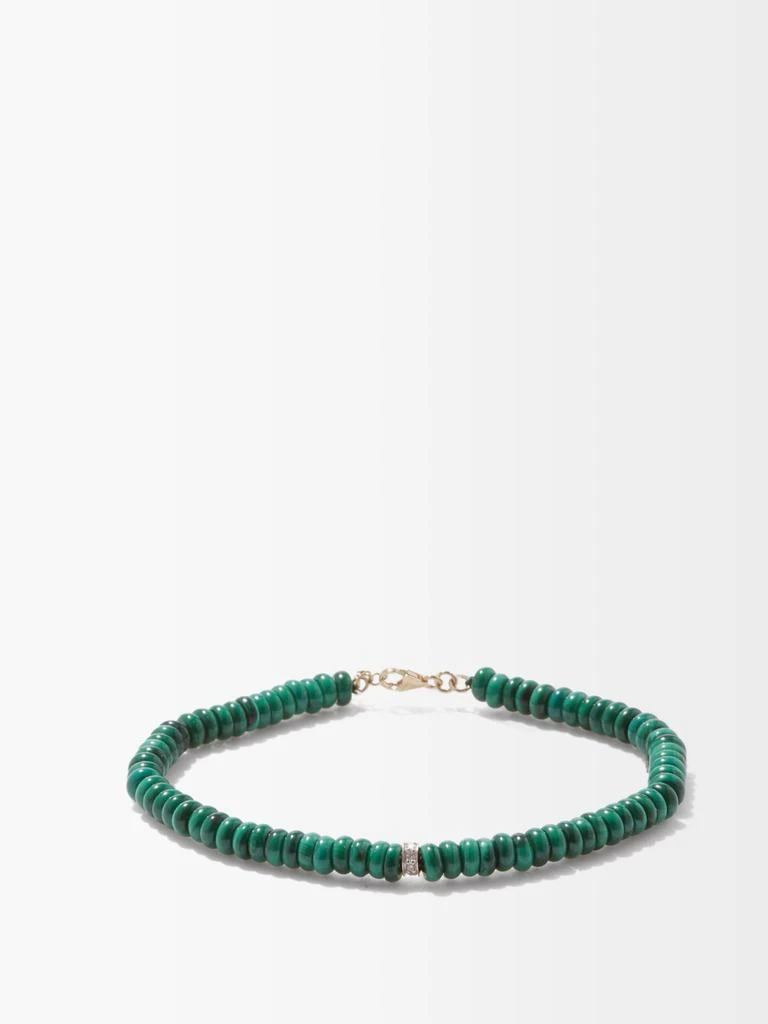 商品MATEO|Diamond, malachite & 14kt gold bracelet,价格¥3381,第1张图片