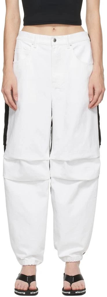 商品Alexander Wang|White & Black Hybrid Cargo Jeans,价格¥2656,第1张图片
