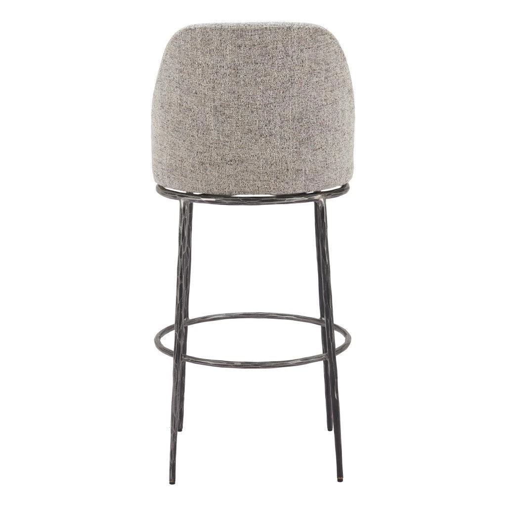 商品Hivvago|32" Gray And Black Fabric And Steel Bar Height Swivel Bar Chair,价格¥4755,第5张图片详细描述