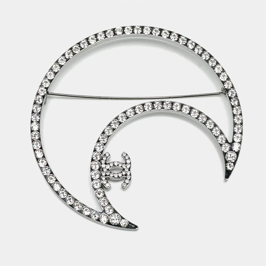 商品[二手商品] Chanel|Chanel CC Moon Crystals Silver Tone Brooch,价格¥4289,第1张图片
