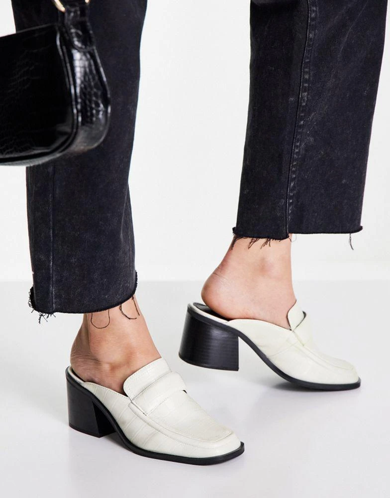 商品ASOS|ASOS DESIGN Sky padded heeled loafers in off white,价格¥235,第3张图片详细描述
