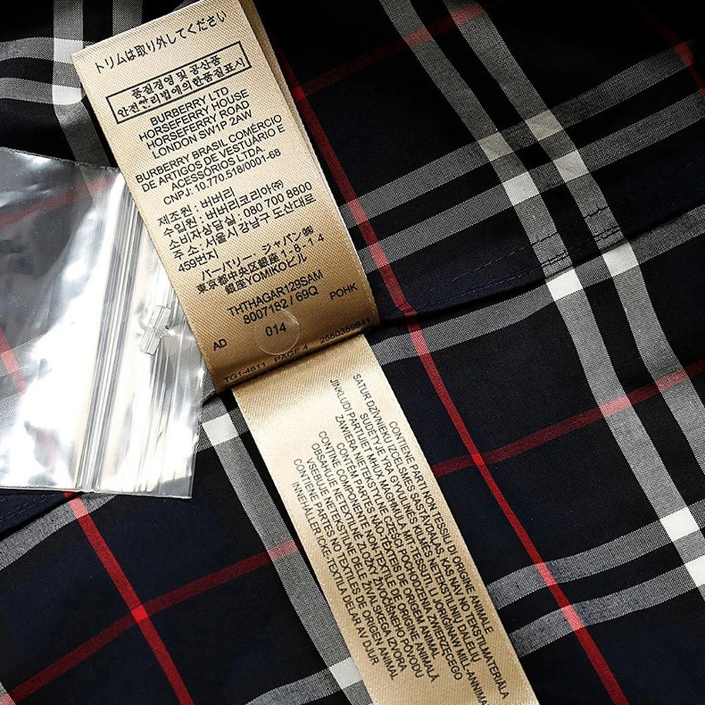 Burberry London,England/深蓝格纹男士短袖衬衫 商品