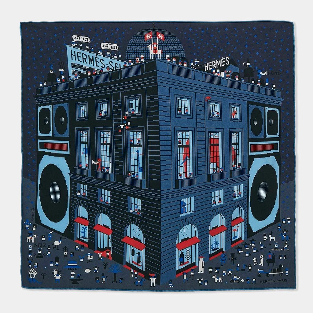 商品[二手商品] Hermes|Hermès Indigo/Marine Silk Faubourg Party Pocket Square,价格¥1949,第1张图片