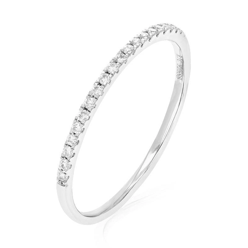 商品Vir Jewels|1/10 Cttw Diamond Wedding Band For Women, Round Lab Grown Diamond Wedding Band In .925 Sterling Silver, Prong Setting, Width 1/20",价格¥793,第2张图片详细描述