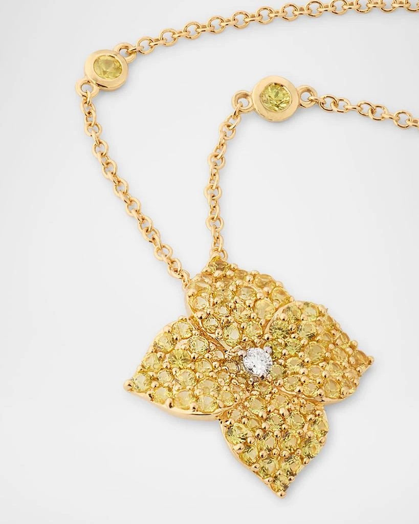 商品Piranesi|18K Gold Yellow Sapphire and Diamond Flower Pendant Necklace, 18"L,价格¥33333,第3张图片详细描述