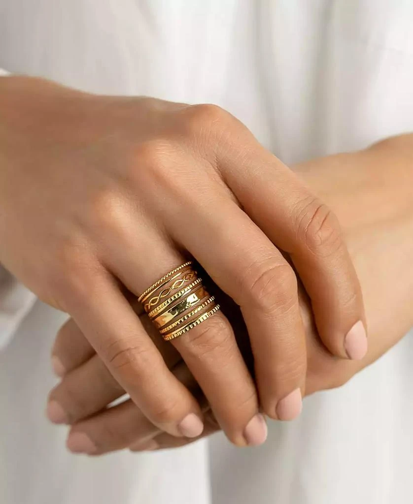 商品ADORNIA|14K Gold-Plated Multi-Band Ring,价格¥179,第3张图片详细描述