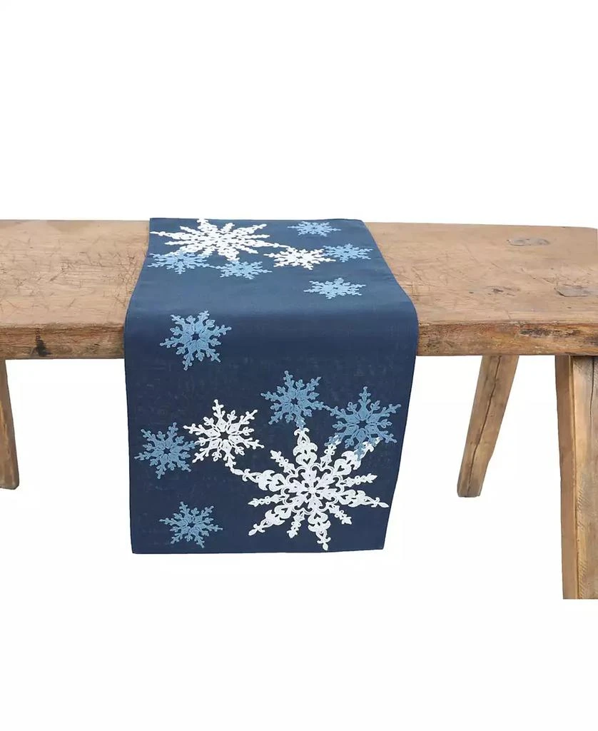 商品Manor Luxe|Magical Snowflakes Crewel Embroidered Christmas Table Runner,价格¥456,第1张图片