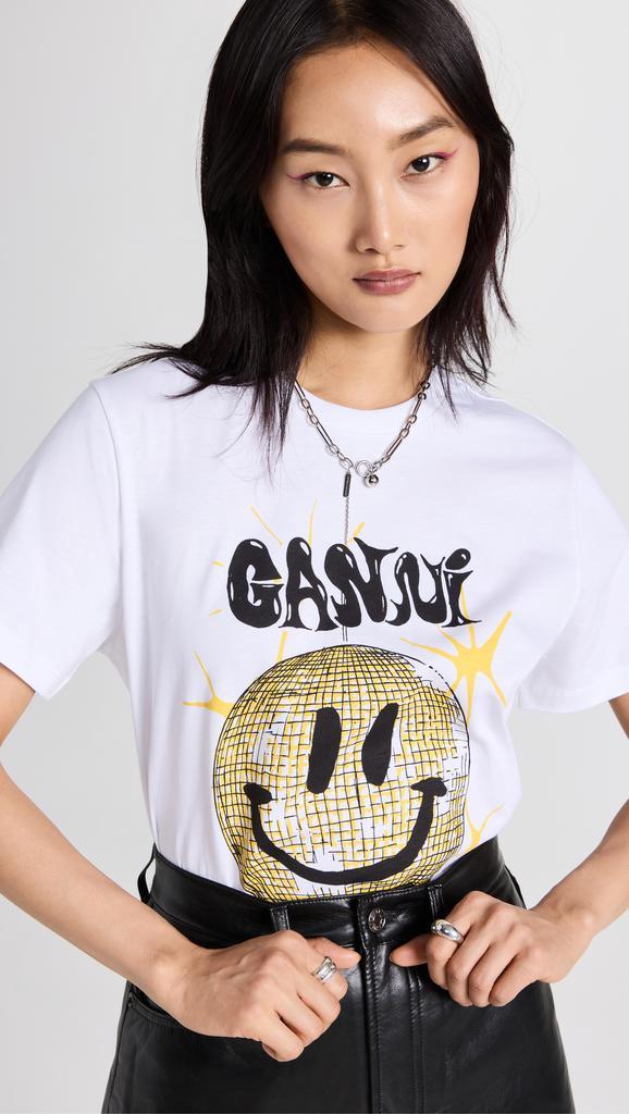 商品Ganni|GANNI 基本款平针织笑脸休闲 T 恤,价格¥652,第4张图片详细描述