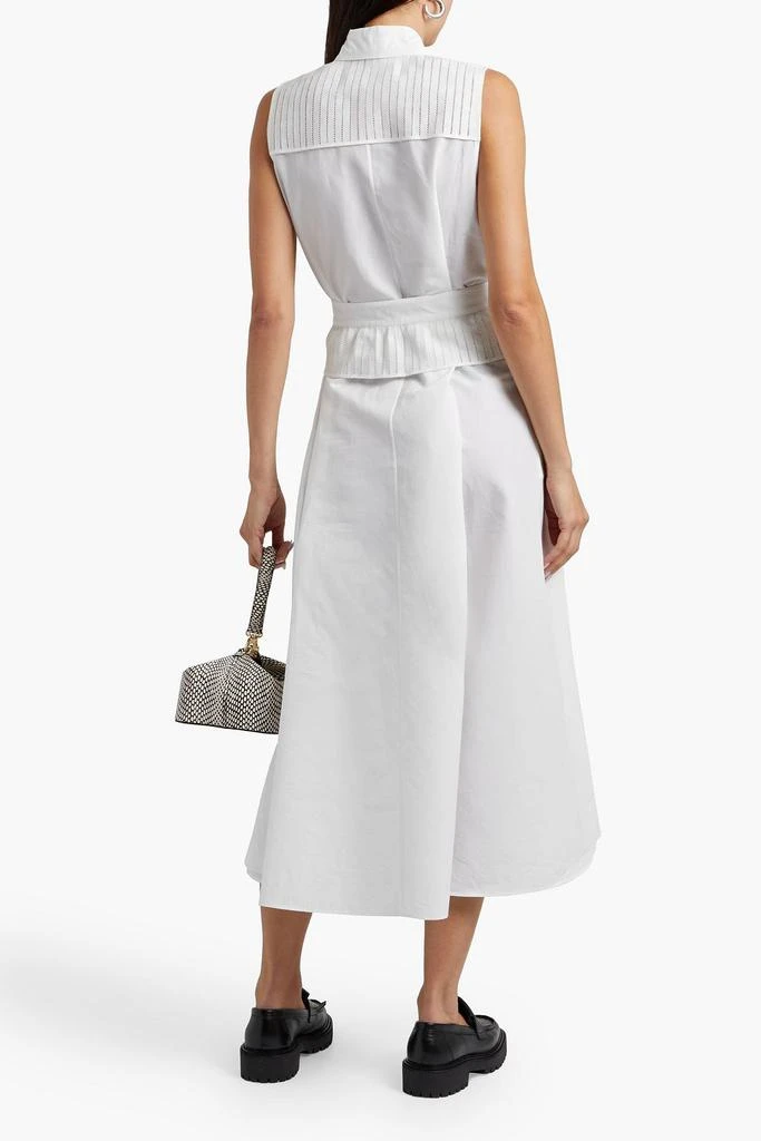 商品Loro Piana|Belted pleated cotton and silk-blend midi shirt dress,价格¥6437,第3张图片详细描述
