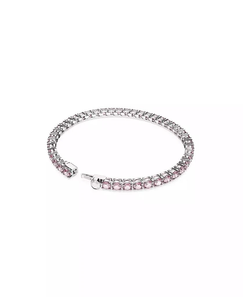 商品Swarovski|Crystal Matrix Tennis Bracelet Round Cut Pink Rhodium Plated,价格¥1376,第4张图片详细描述