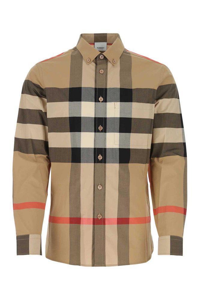 商品Burberry|Burberry Button-Up Poplin Long-Sleeve Shirt,价格¥2534,第1张图片