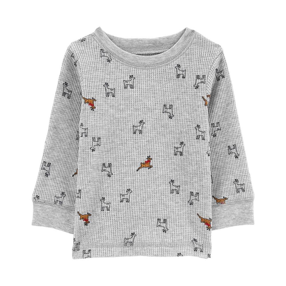 Baby Boys Thermal T-shirt and Overall, 2 Piece Set商品第3张图片规格展示