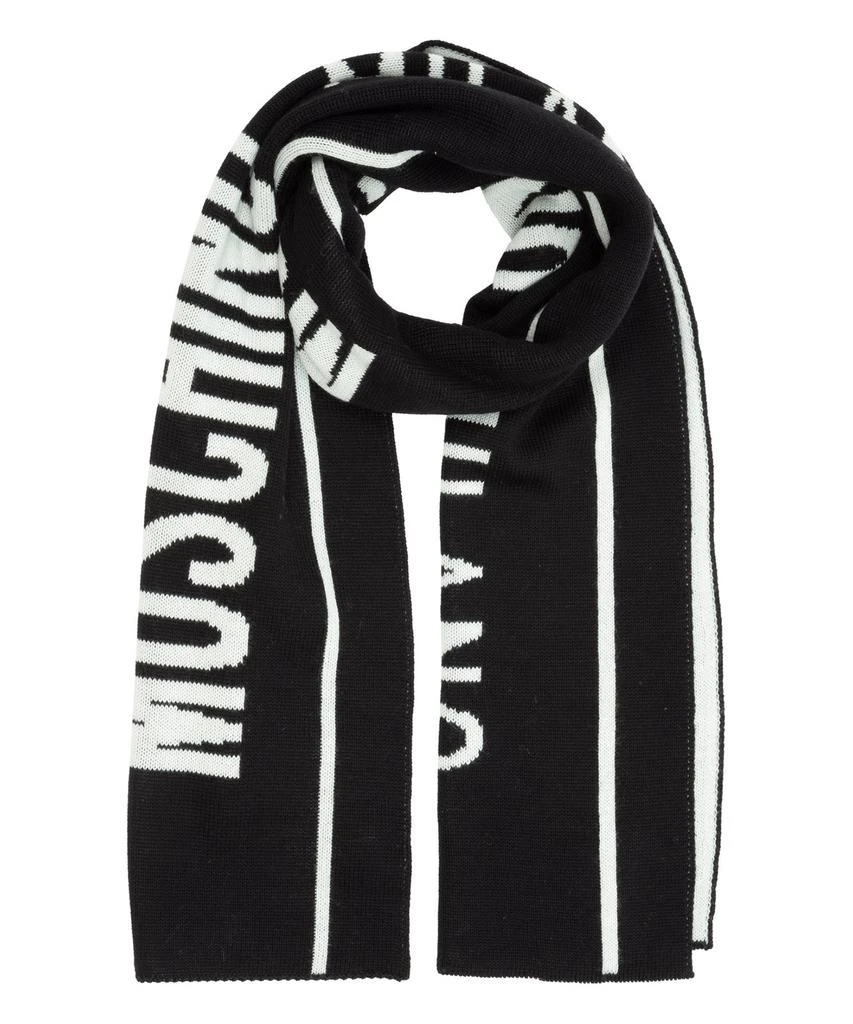 商品Moschino|Moschino Logo Intarsia Finished Edge Scarf,价格¥462,第1张图片