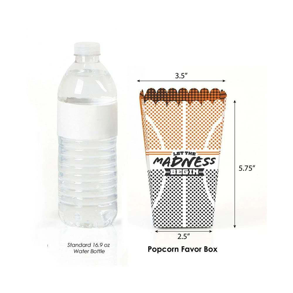 商品Big Dot of Happiness|Basketball - Let The Madness Begin - Party Favor Popcorn Treat Boxes - 12 Ct,价格¥127,第2张图片详细描述