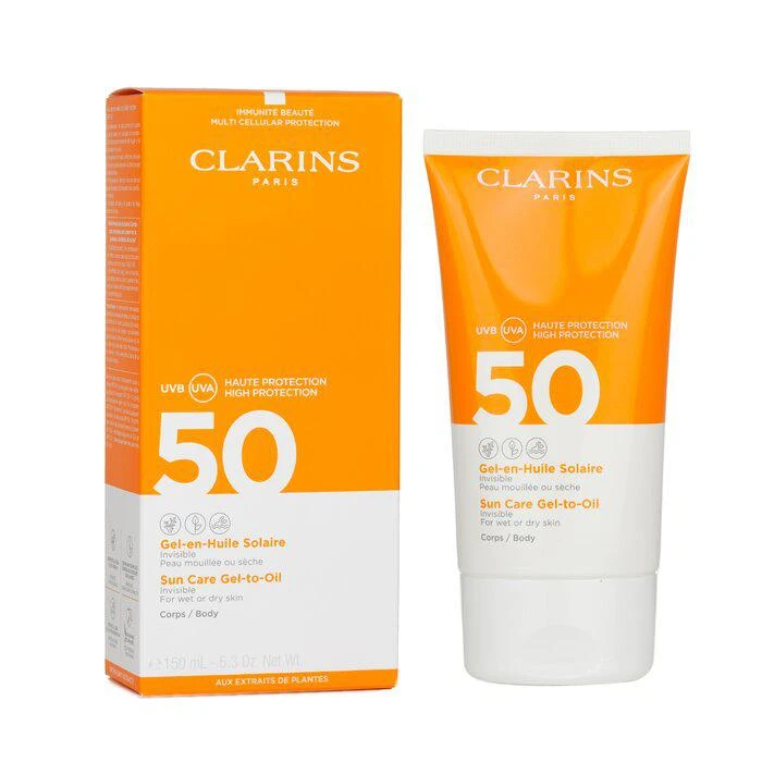 商品Clarins|Clarins 胶转油身体防晒乳SPF50 - 适合湿润或干燥肌肤 150ml/5.3oz,价格¥276,第2张图片详细描述