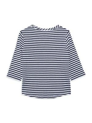 商品Tommy Hilfiger|​Little Girl’s Striped Logo Knit Shirt,价格¥79,第2张图片详细描述