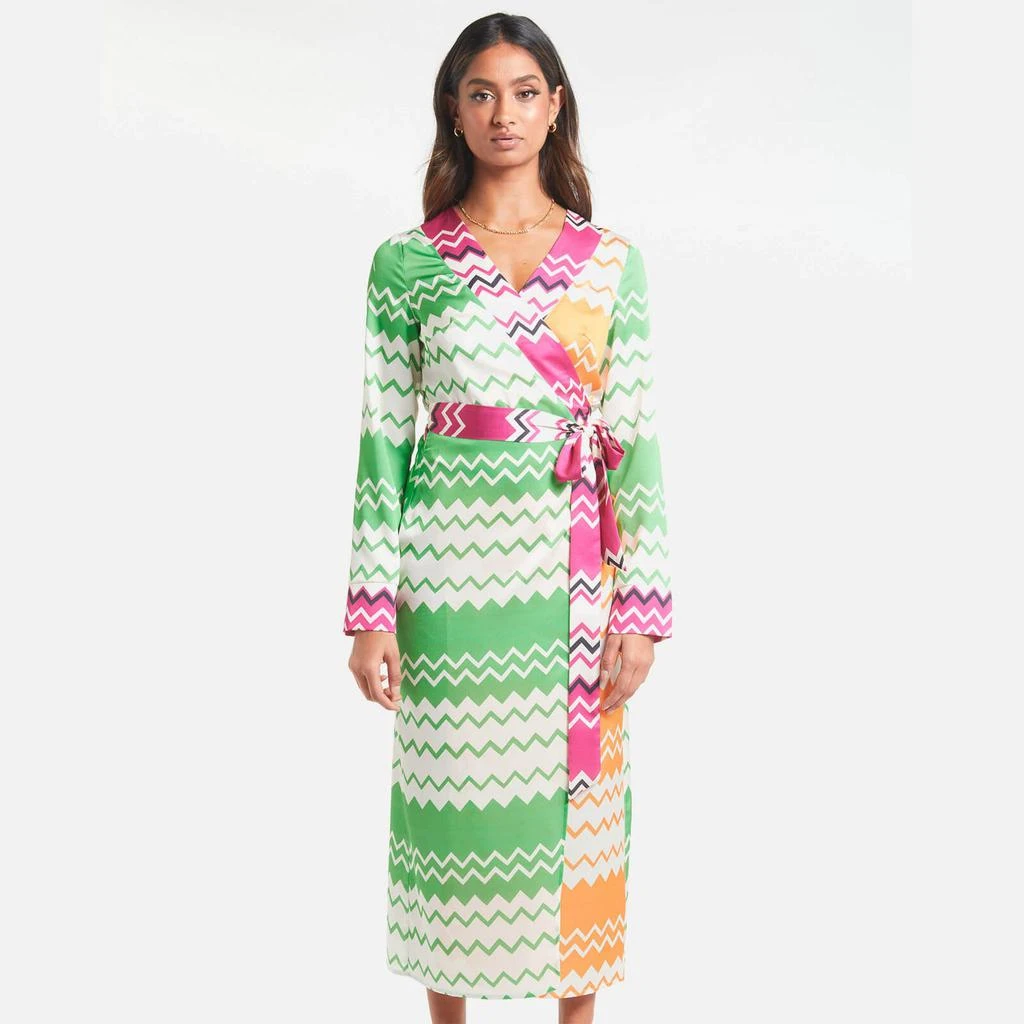 商品The Hut|Never Fully Dressed Women's Zig Zag Wrap Dress - Multi,价格¥97,第1张图片