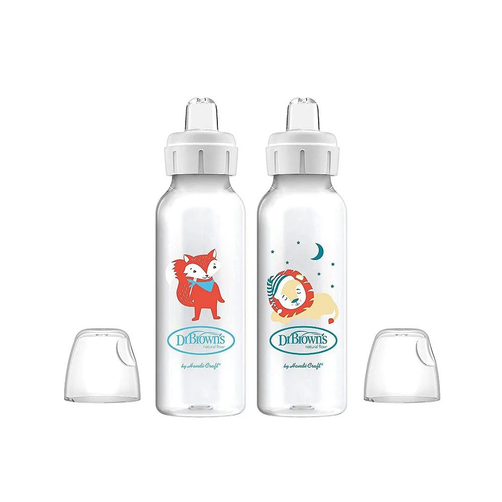 商品Dr. Browns|Narrow Sippy Bottle with Silicone Soft Sippy Spout, 8oz, 2 Pack,价格¥149,第1张图片