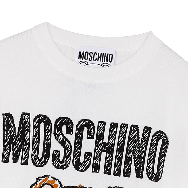 MOSCHINO/莫斯奇诺 女士棉质白色泰迪熊长袖针织套衫 09305501 A1002 XS（清仓特价商品第5张图片规格展示