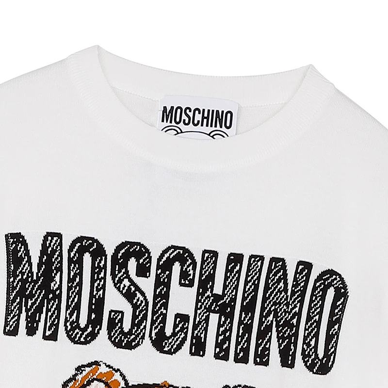 MOSCHINO/莫斯奇诺 女士棉质白色泰迪熊长袖针织套衫 09305501 A1002 XS（清仓特价 商品