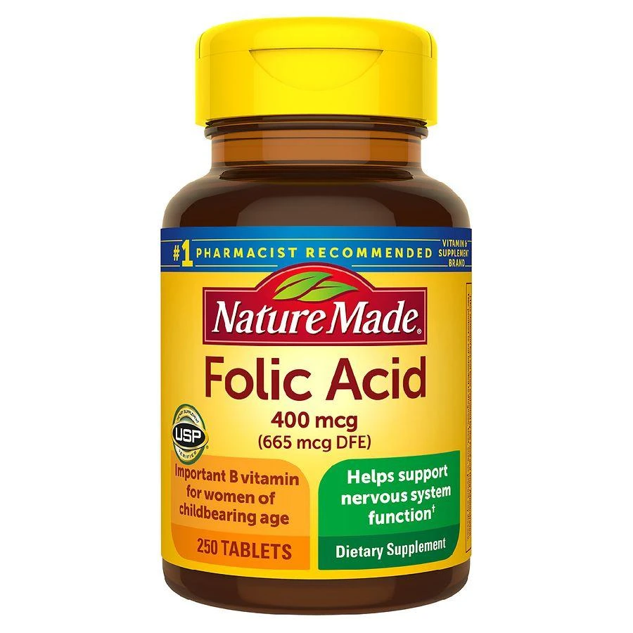 Nature Made Folic Acid 400 mcg (665 mcg DFE) Tablets 1