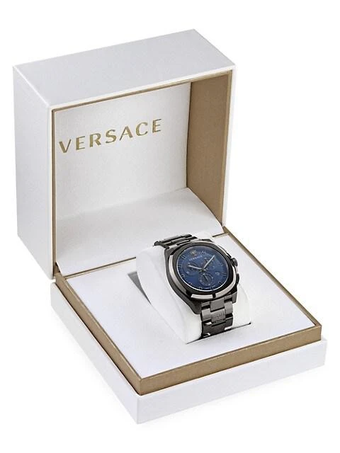 商品Versace|Versace Geo Chrono IP Gunmetal Chronograph Bracelet Watch,价格¥7010,第4张图片详细描述