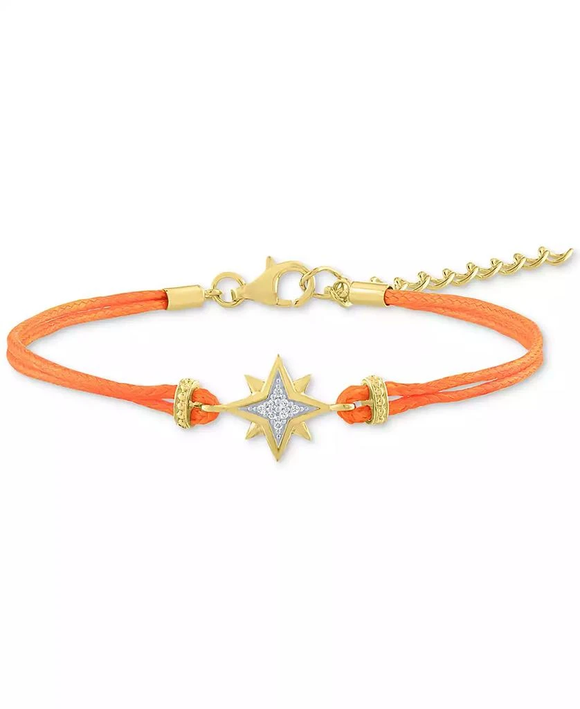 商品Macy's|Diamond Accent North Star Cord Bracelet in 14k Gold-Plated Sterling Silver,价格¥155,第1张图片