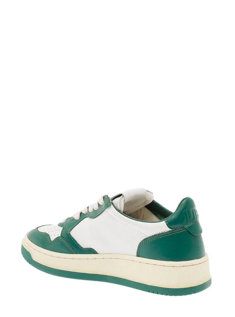 商品Autry|White and Black Low-top Sneakers in Leather Autry  Woman,价格¥1426,第3张图片详细描述