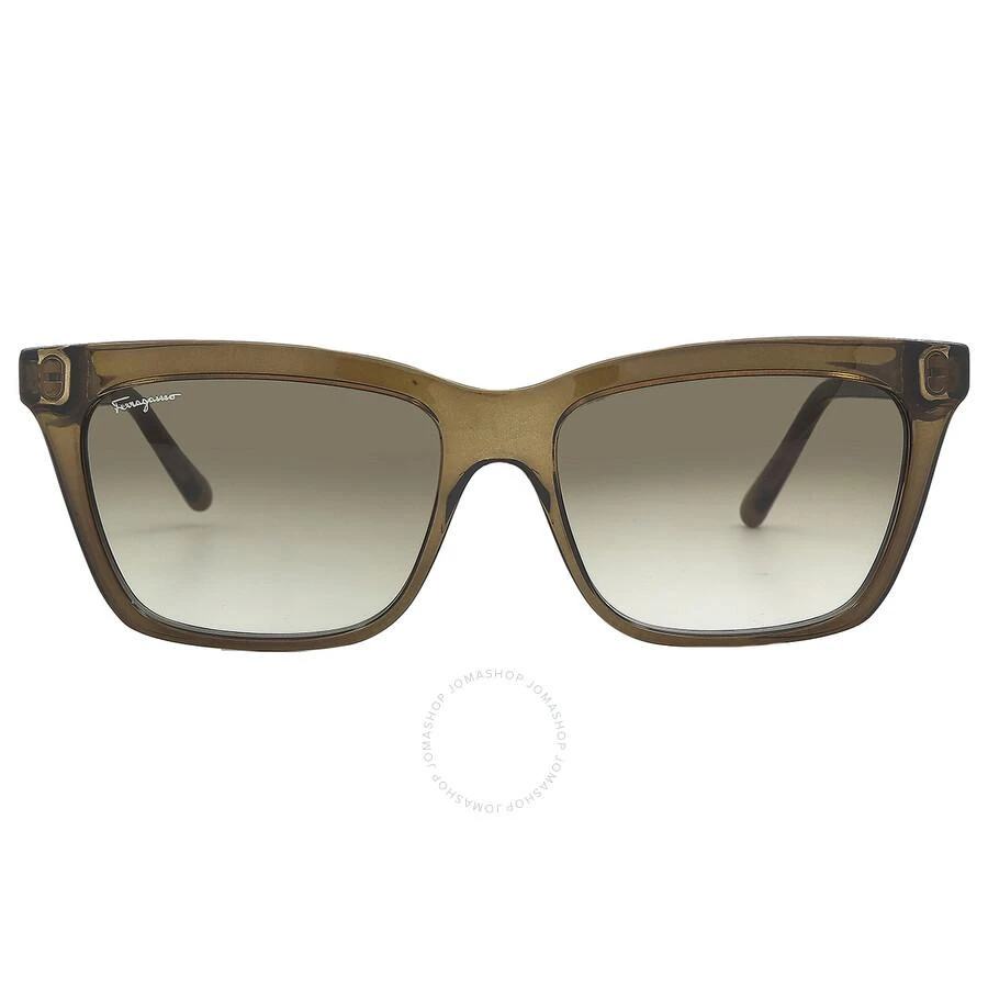 商品Salvatore Ferragamo|Salvatore Ferragamo Green Gradient Square Ladies Sunglasses SF1027S 315 55,价格¥593,第1张图片