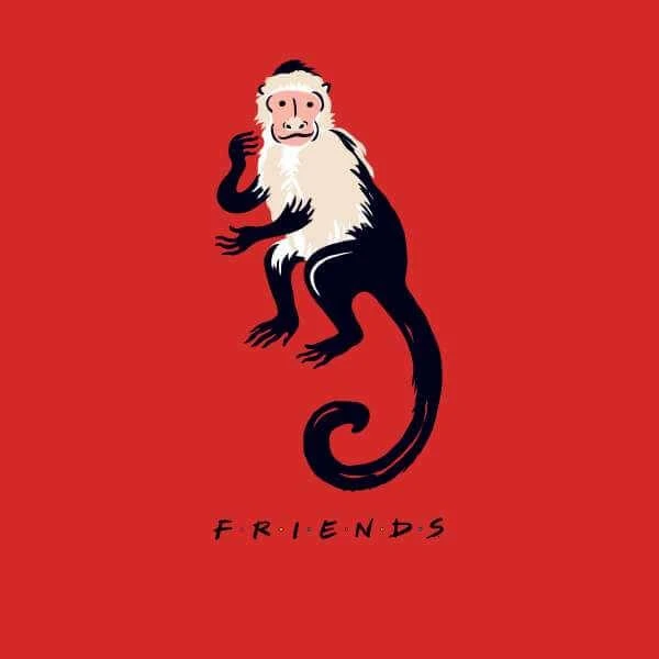 商品Original Hero|Friends Marcel The Monkey Men's T-Shirt - Red,价格¥178,第2张图片详细描述