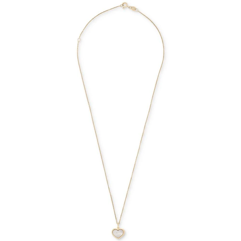 商品Macy's|Mother of Pearl Heart Pendant Necklace in 14k Gold-Plated Sterling Silver, 16" + 2" extender,价格¥2071,第3张图片详细描述