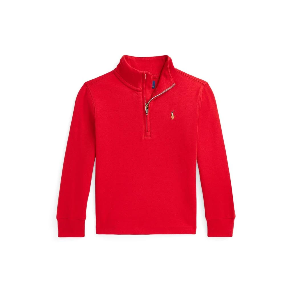 商品Ralph Lauren|Cotton Interlock Quarter-Zip Pullover (Toddler/Little Kids),价格¥334,第1张图片详细描述