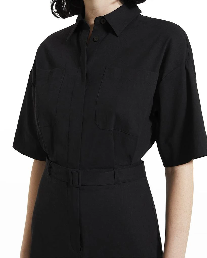 商品Theory|Eco Crunch Belted Mini Shirtdress,价格¥1176,第5张图片详细描述