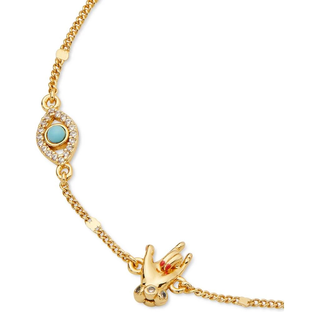 商品Kate Spade|Gold-Tone Pavé & Stone Eye Love U Link Bracelet,价格¥393,第3张图片详细描述